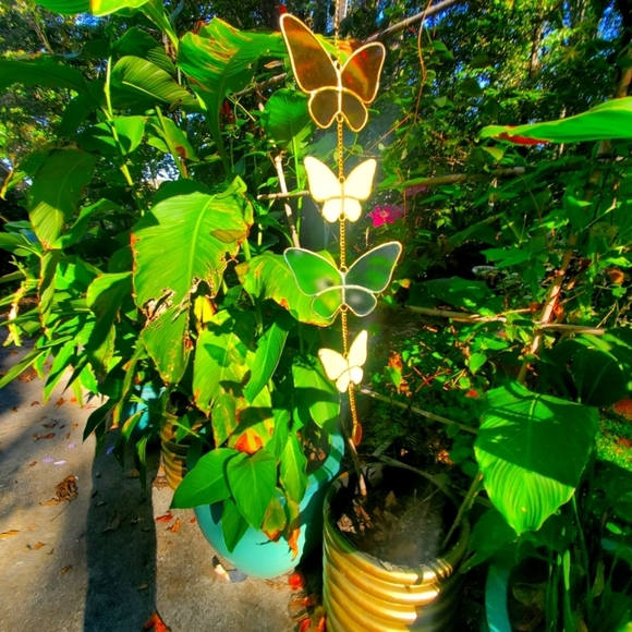 Cost Plus World Market Other - SUNCATCHER Dancing Glass Butterfly Hanging Wall Art, Window, Garden Art & Decor